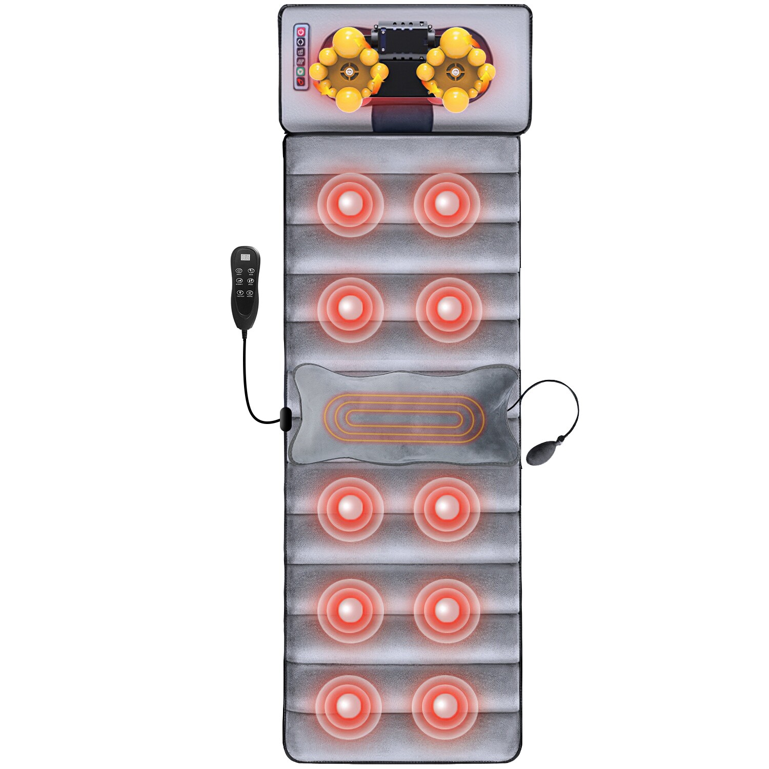 9 Massage Modes Full Body Massage Mat with Heat Vibration Neck Back Massage Pad