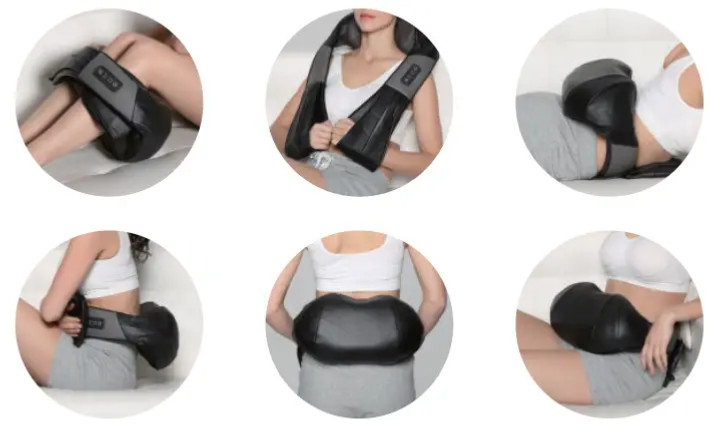 Nekteck Neck & Back Deep Kneading Heat Massager Black LMS-801 One Size – New