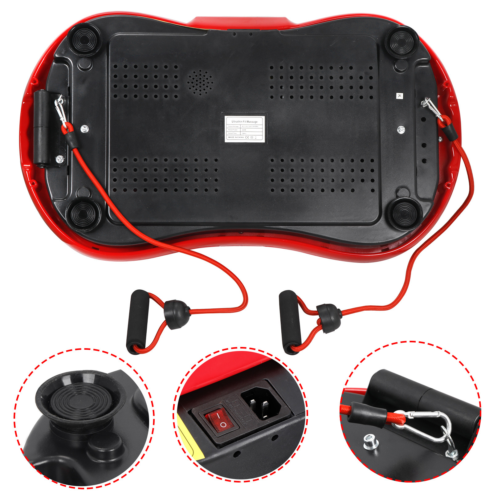 Whole Body Vibration Machine Exercise Platform Training Fitness W/Bluetooth Red