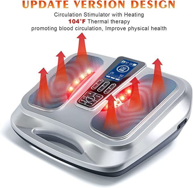 OSITO EMS Foot Circulation Massager Stimulator w/Heat for Neuropathy Pain Relief