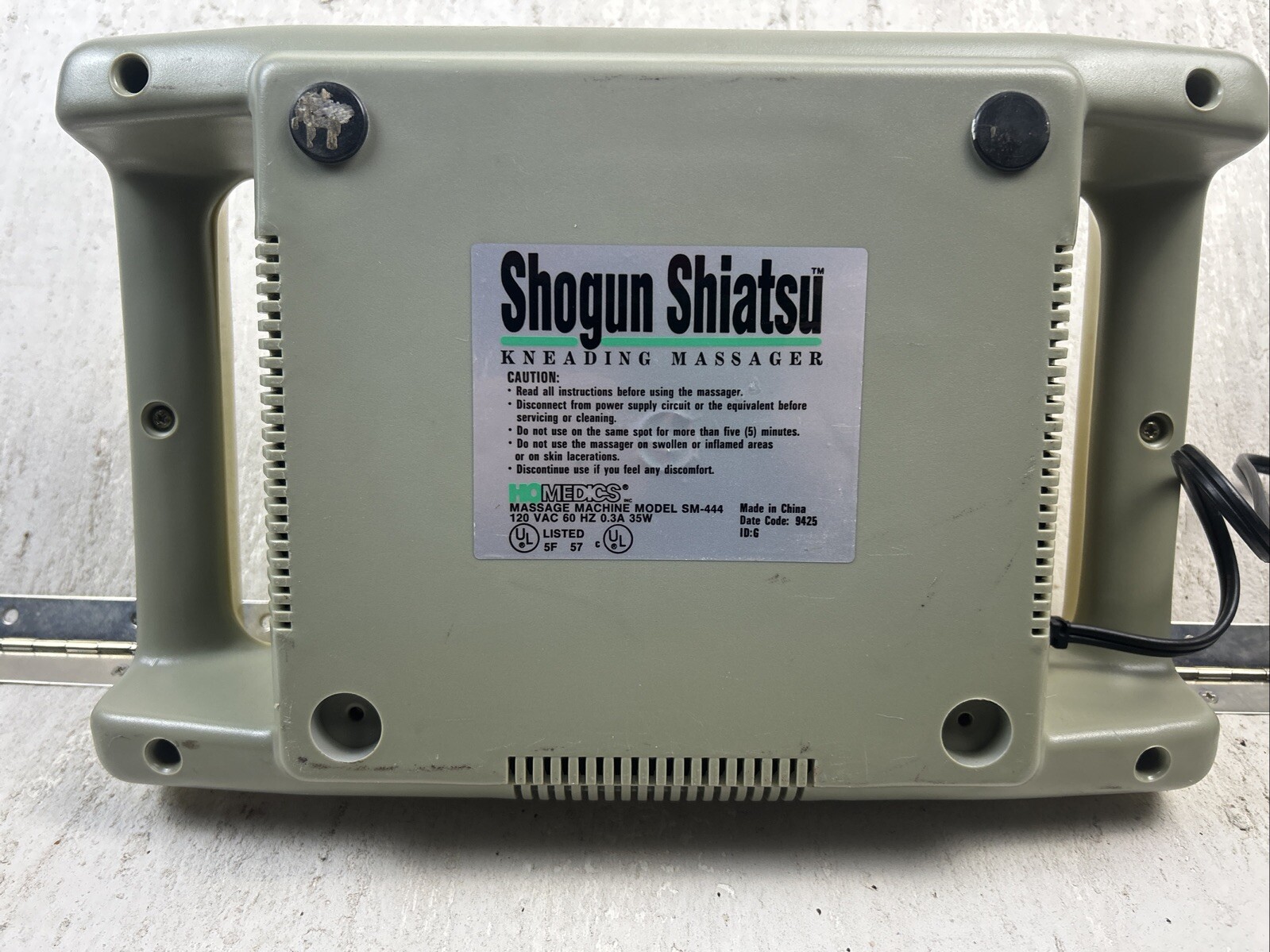 Shogun Shiatsu Kneading Massager Model SM-444 Portable Massager Homedics Tested