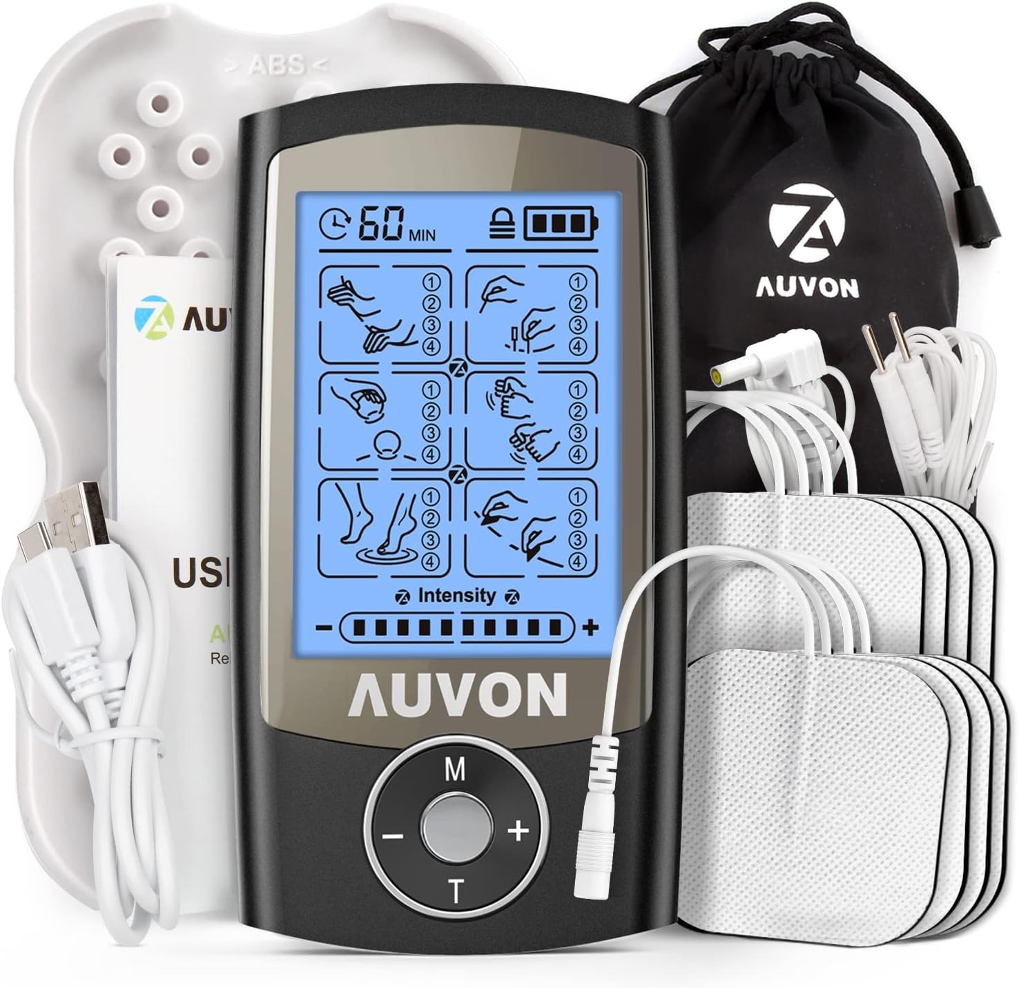 Electroestimulador Muscular TENS Recargable Generacion con Electroconductores
