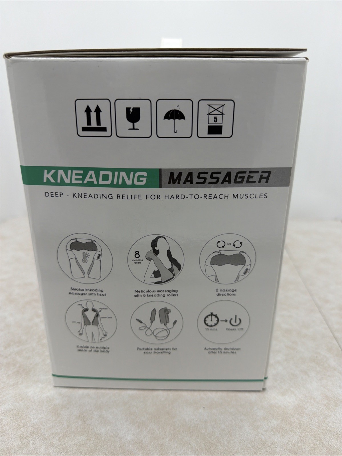 Medcursor Heated Neck Shoulder Massager Deep Tissue 8 Hds Power Cord Car Adapter