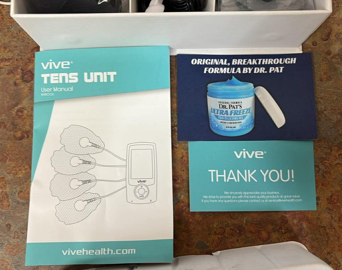 Vive Tens Unit Electrotherapy Muscle Stimulator Rechargeable Free Shipping