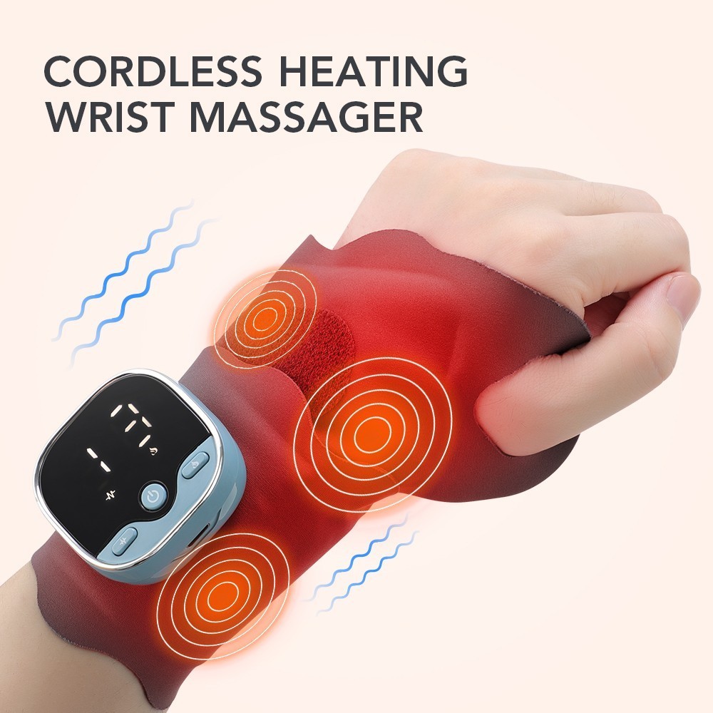 Electric Hand Wrist Massager 3 Heat Levels, 5 Massage Modes, 9 Intensity levels
