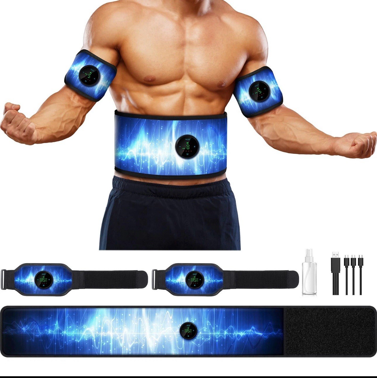 Fitness Belt Powered Muscle Stimulator for Home Use for Muscle Conditioning New