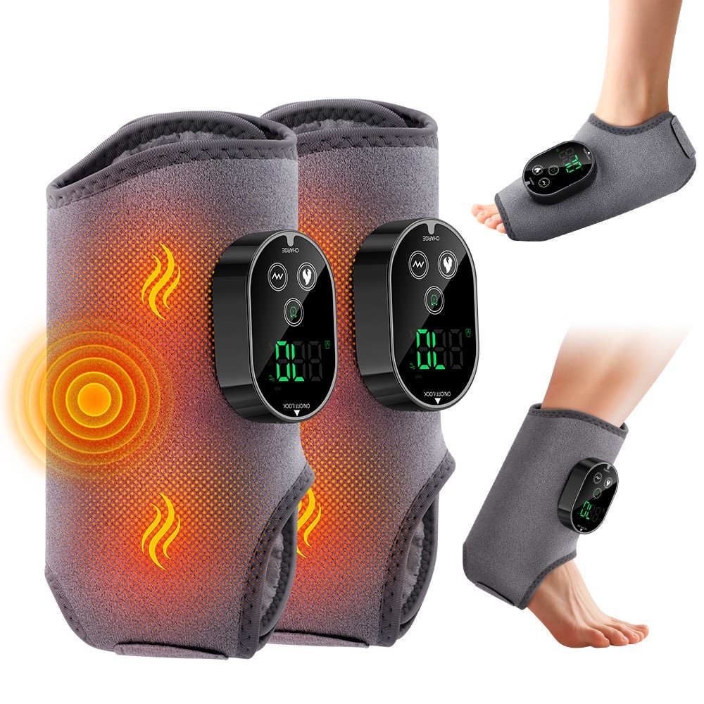2 Pack 4-in-1 Electric Foot Ankle Massager Pain Relief Heating Vibration Therapy