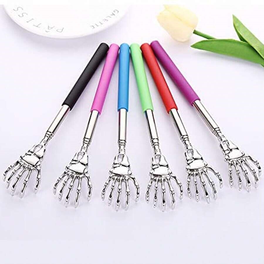 2P Back Scratcher Stainless Steel Back Massager Bear Claw Telescoping Gift Metal