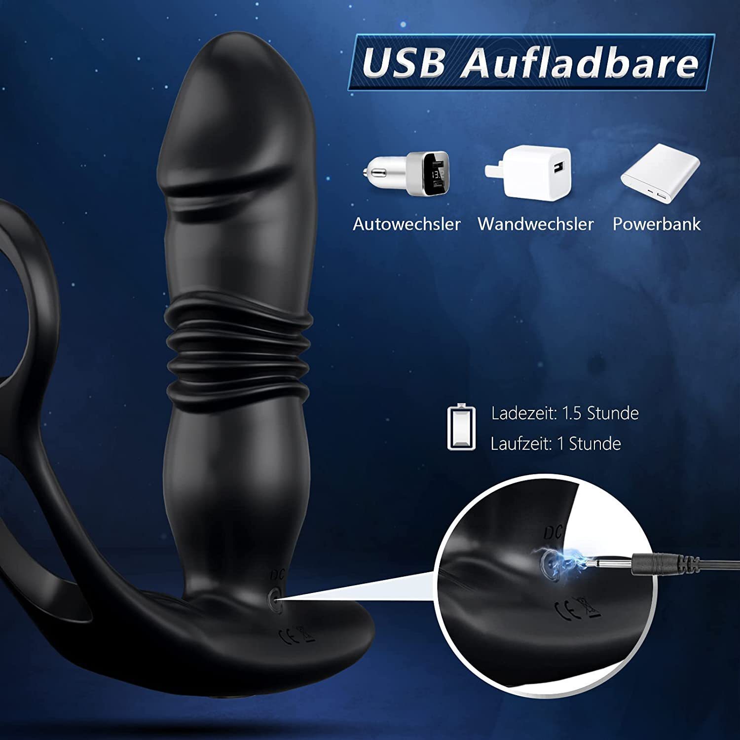 Remote Powerful Flapping Prostate Massager Dual Motor Male Waterproof Vibrator F
