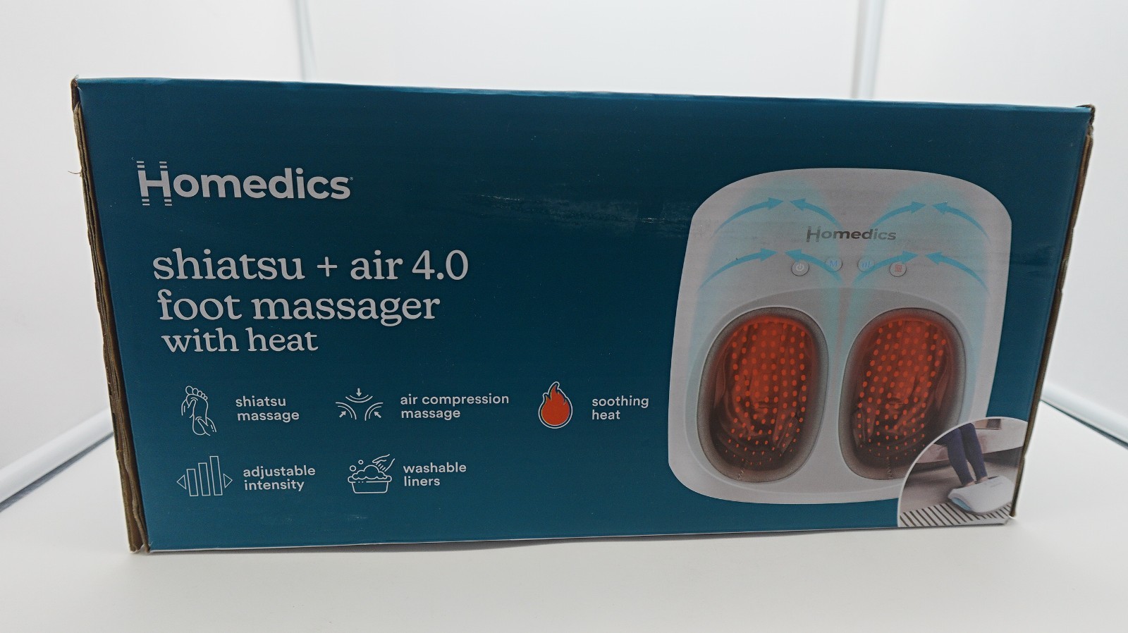 Homedics Shiatsu Air 4.0 Foot Massager with Heat Relaxing Deep Kneading Therapy