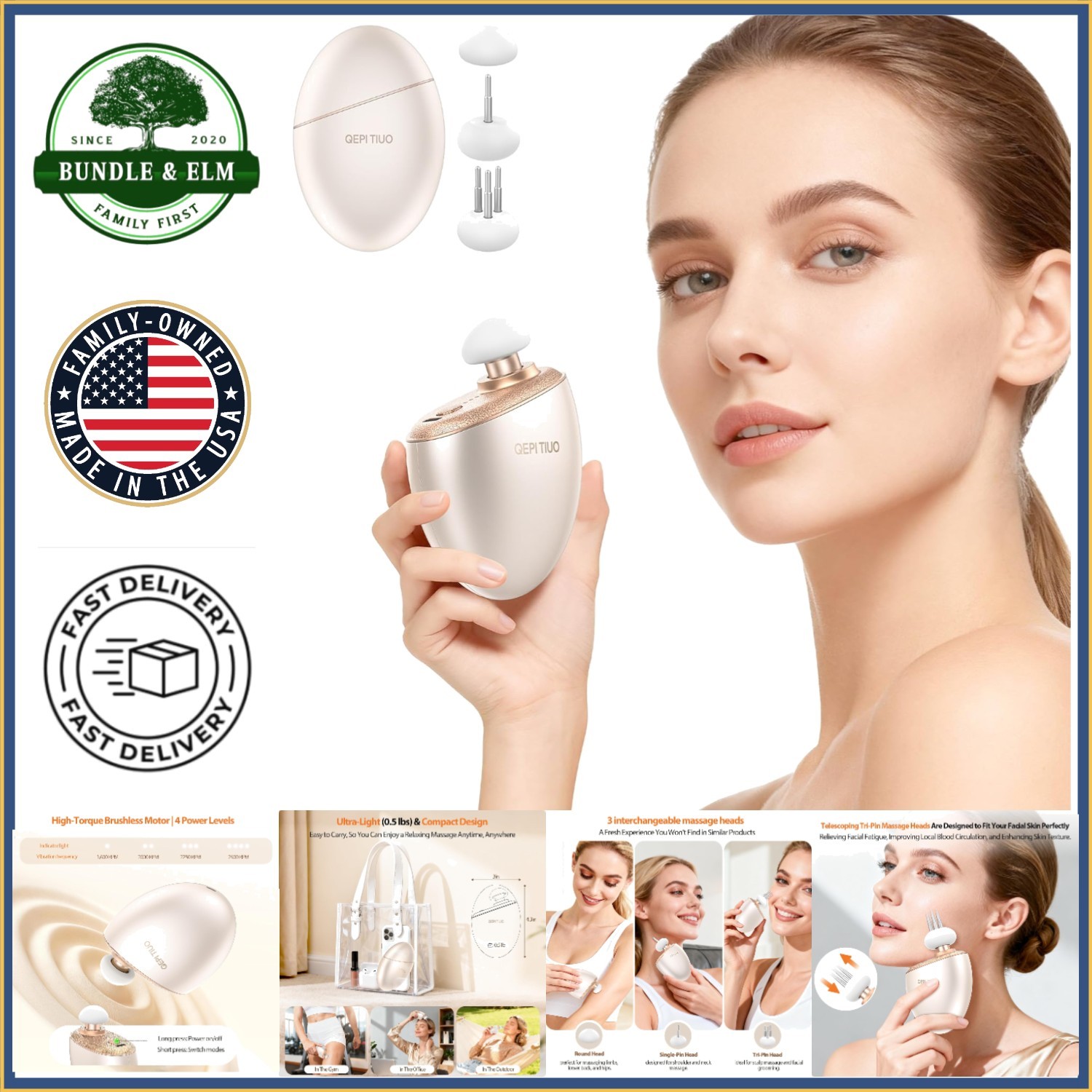 Multi-Functional Mini Massage Device with 4 Speed Settings for Optimal Comfort