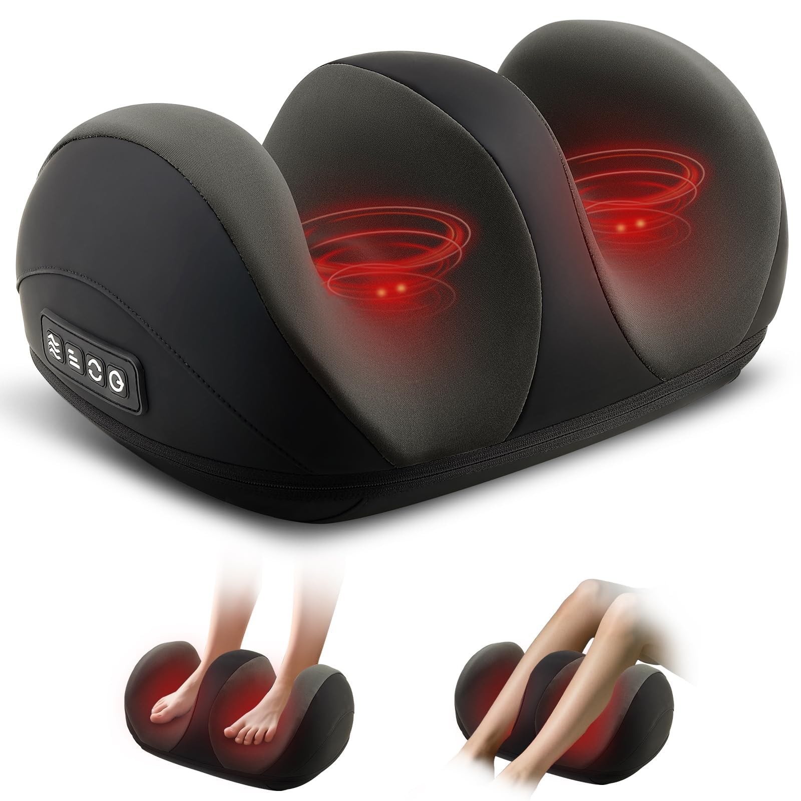 Foot Massager with Heat, Shiatsu Kneading Foot and Calf Electric Massager Mac…