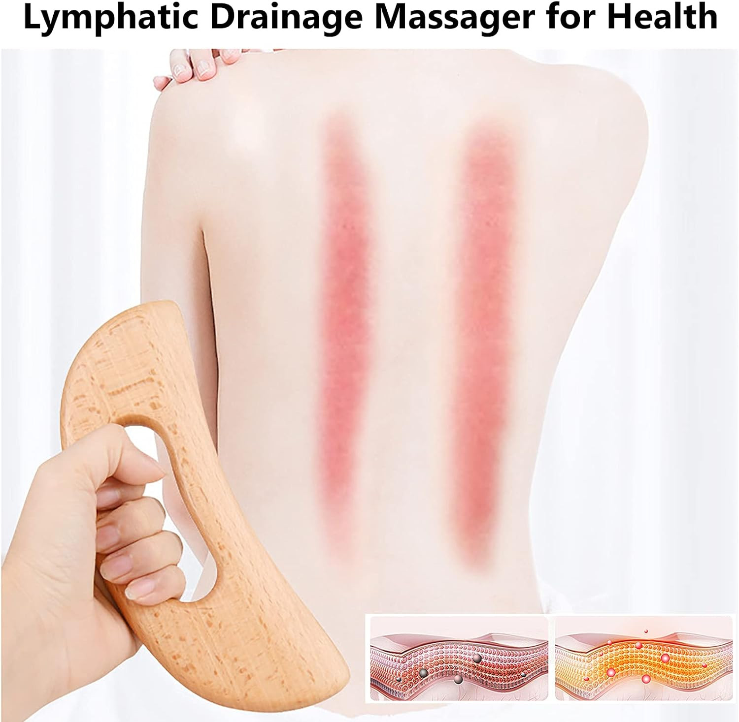 Wooden Lymphatic Drainage Massager, Wood Therapy Massage Tools, Body Gua Sha Too