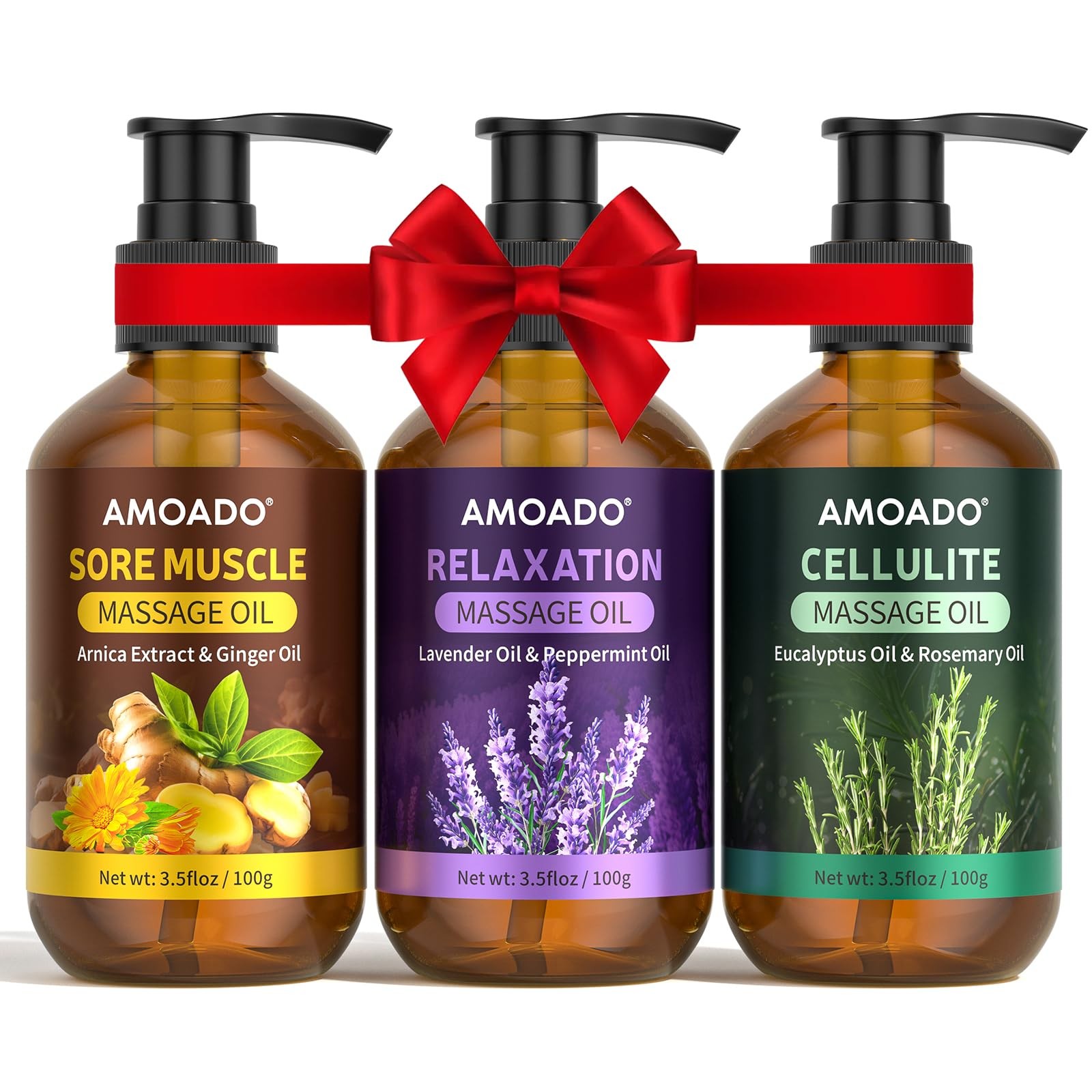 Massage Oil for Massage Therapy, Arnica & Ginger Oil, Lavender & Mint Oil, Eu…