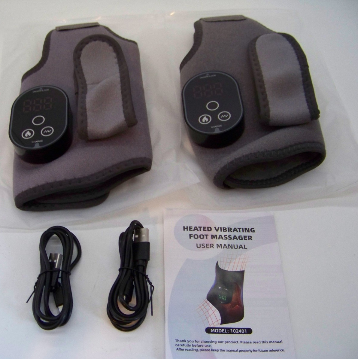 2PCS Cordless Foot Massager for Neuropathy, Foot and Ankle Massager Pain Relief