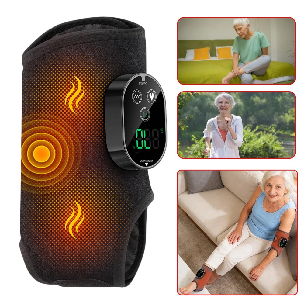 Electric Foot Ankle Massager Relieve Ankle Pain 6 Heat Levels, 3 Vibration Modes