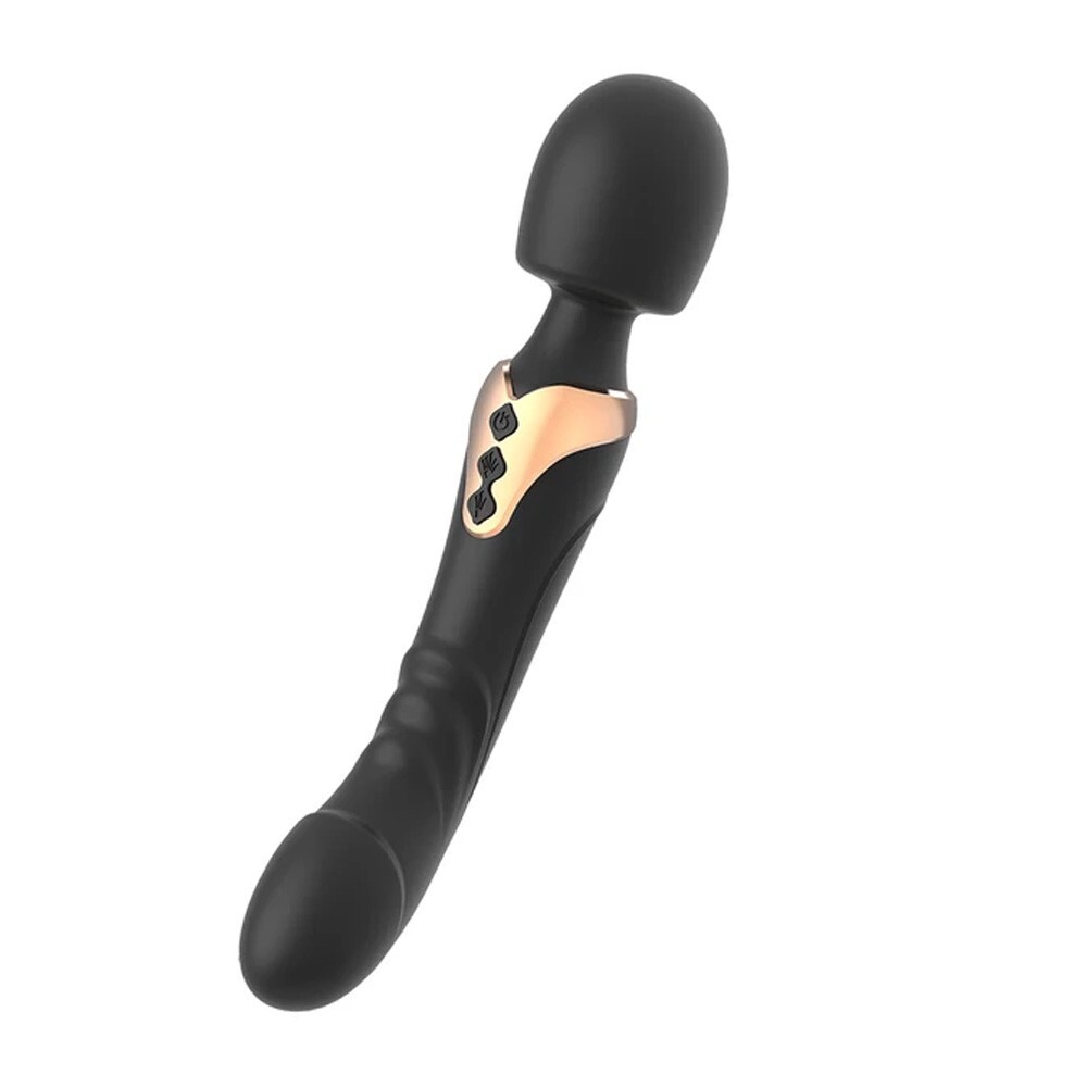 Double Head Wand Massager Women Personal Massager with Powerful Vibration Black