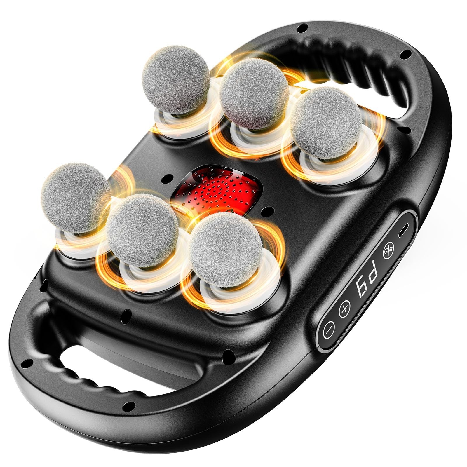 6-Head Deep Tissue Massage Gun, Electric Percussion Massager with 9 Intensities