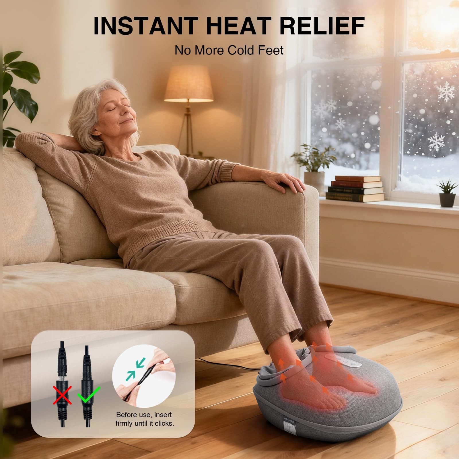 Medcursor Shiatsu Foot Massager Machine with Heat , Shiatsu Deep Kneading , Deli