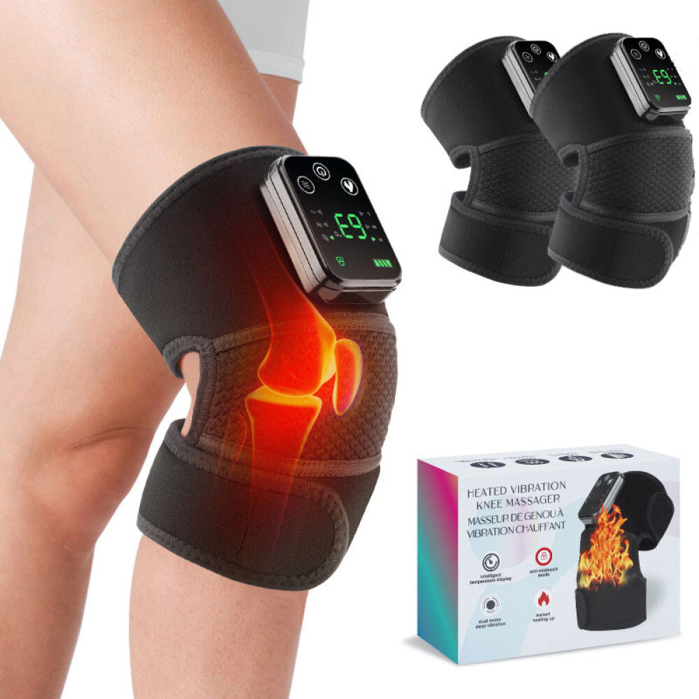 Cordless Heated Knee Massager with Vibration Heating Shoulder Brace Support Wrap