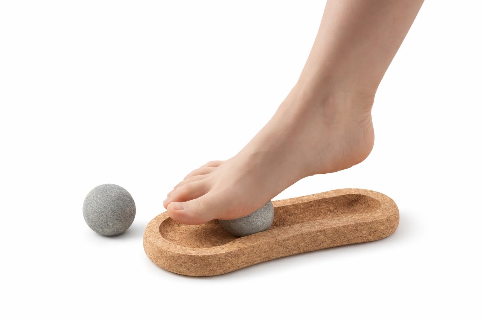 KAAS HAUS Foot Massager Roller Set, Cork with 2 Stone