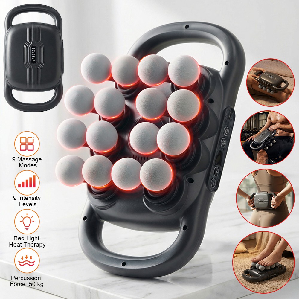 16 Heads Massage Gun Pain Relief Massager Rechargeable Deep Tissue Muscle Relax