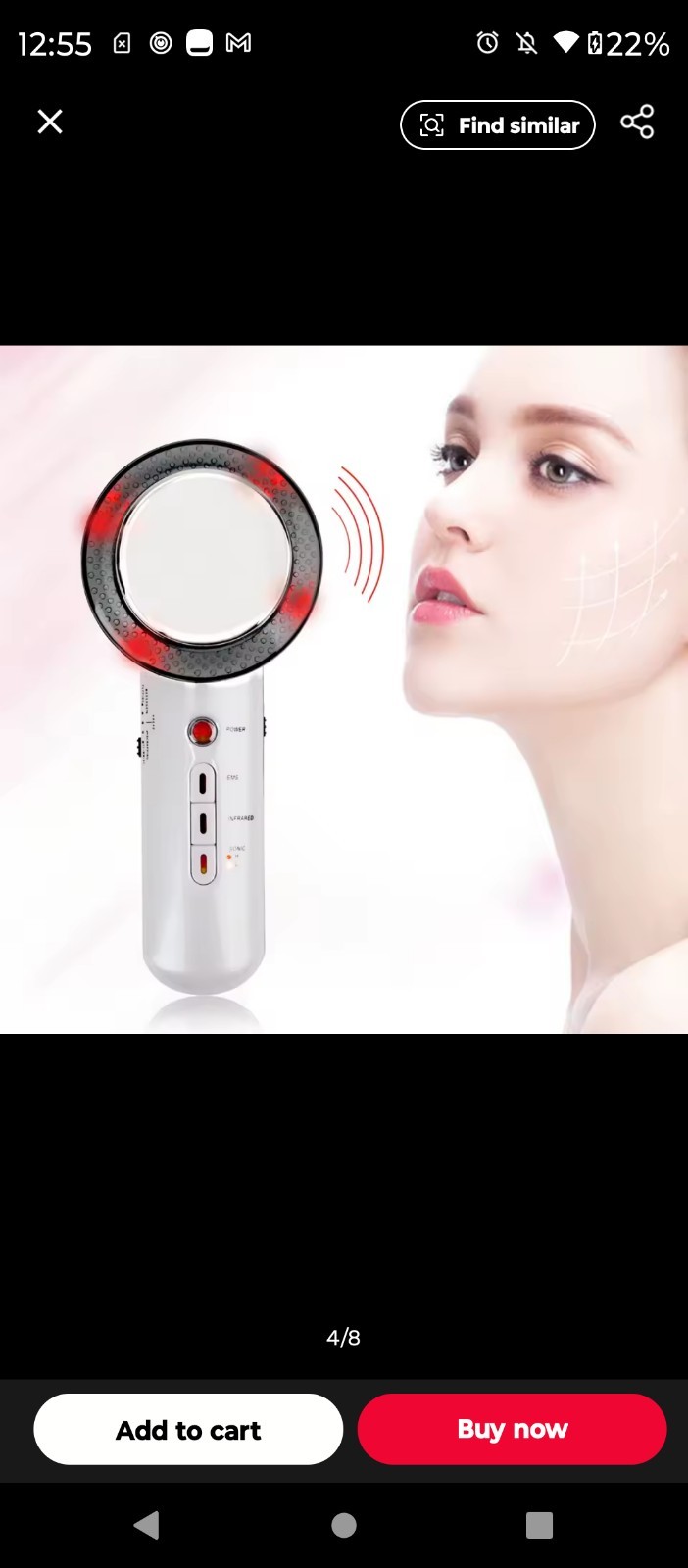 Handheld Anti-Cellulite Massager Ultrasonic Infrared EMS Full Body + 300g Gel