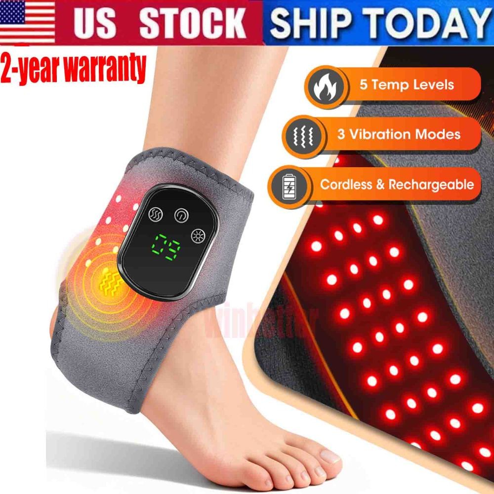 Red Light Therapy Cordless Ankle Massager 40PCS LED Beads Wireless Heating Pad