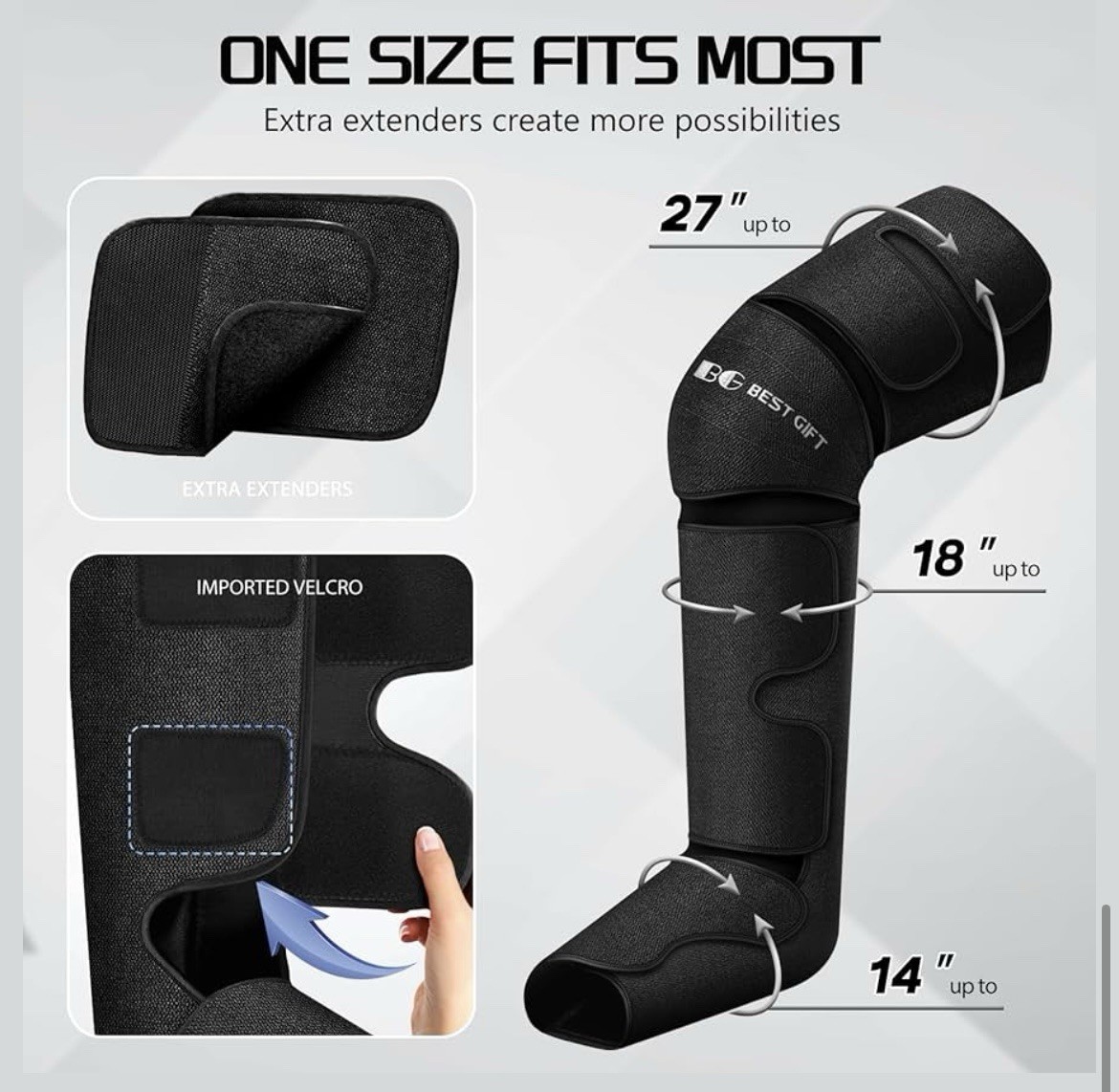 Air Compression Massager with Heat for Foot, Leg, Calf, Thigh, Knee