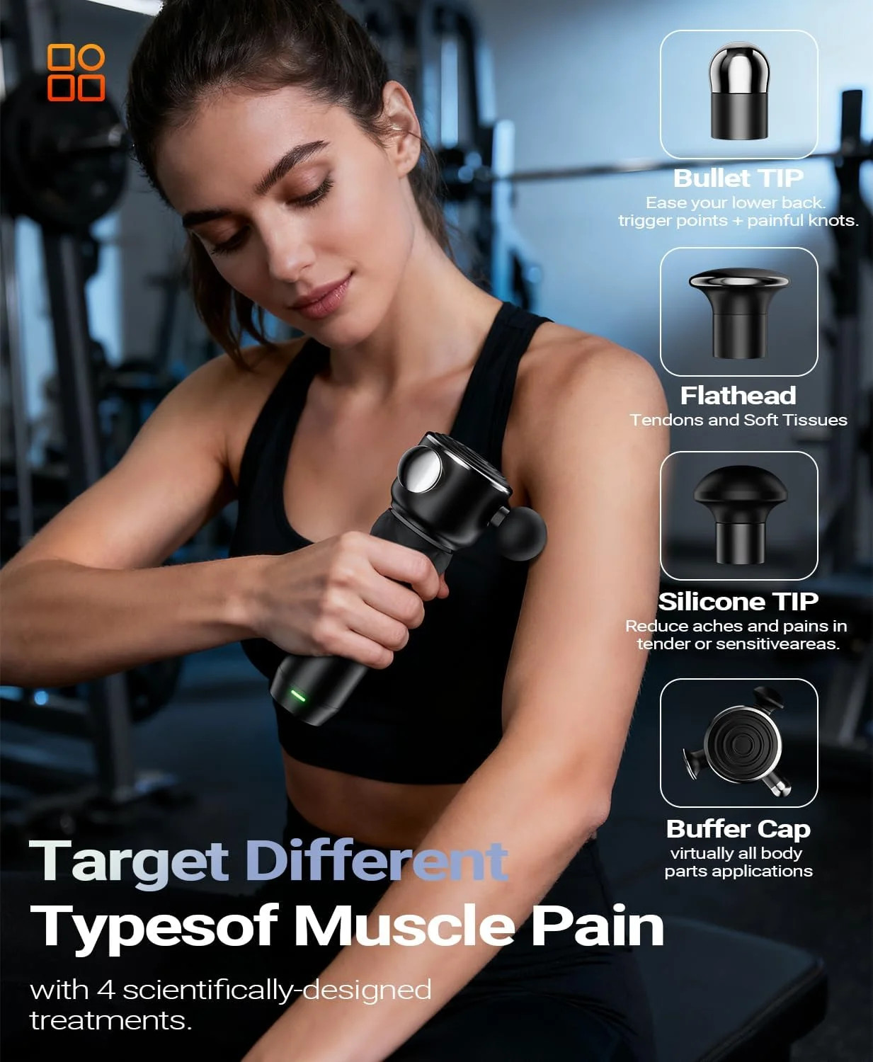 HYAKO R1 Deep Tissue Vibrating Muscle Massager – Therapy Back Massager for All B