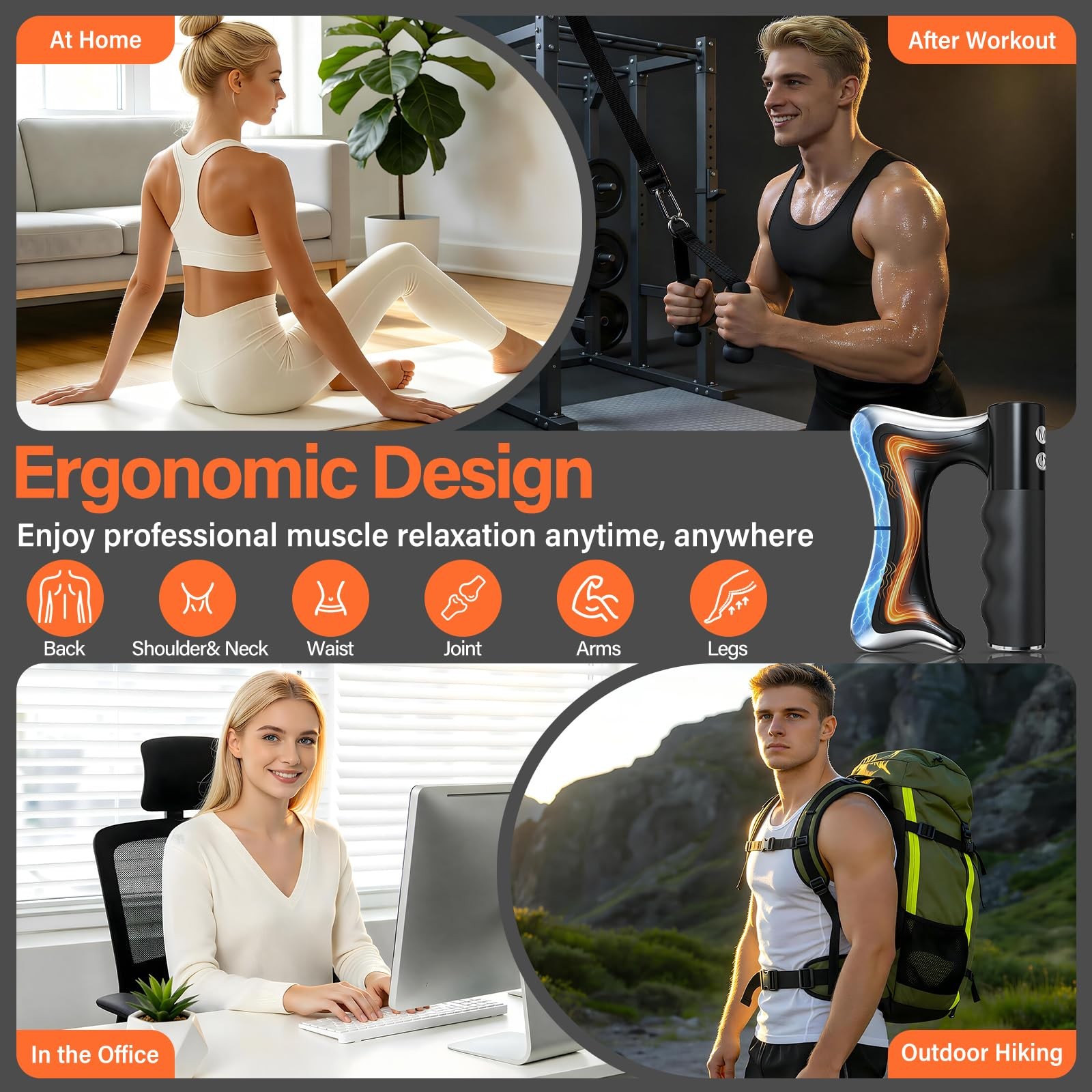 6 Modes Heated Muscle Scraper, 3 Adjustable Intensity Levels with LED Display…