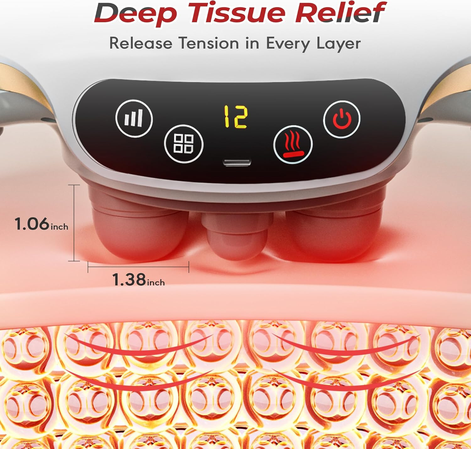 Electric Abdominal Massager Heat Belt for Digestion Bloating Relief Stomach Comf