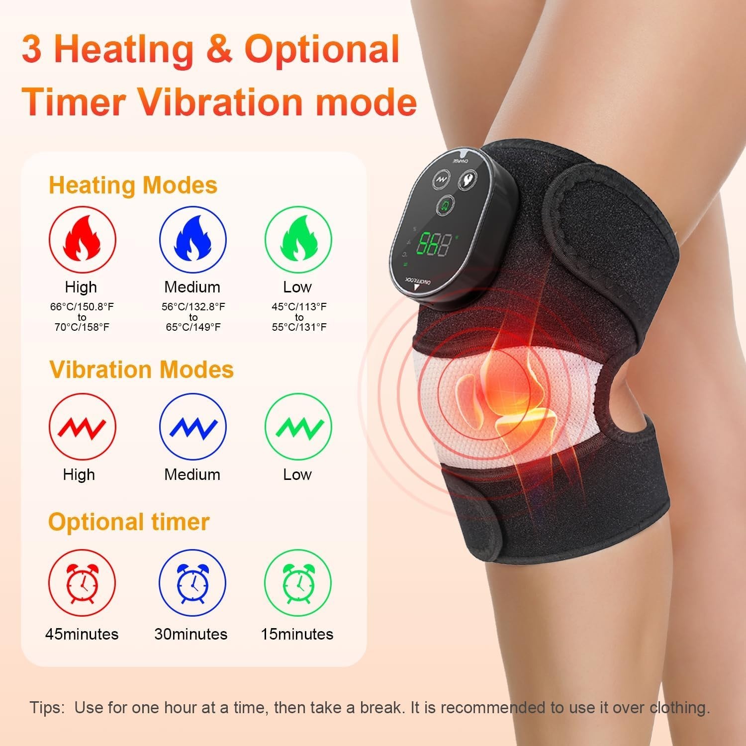Cordless 3-in-1 Heated Massager Wrap for Knee, Elbow, & Shoulder – FSA Eligible
