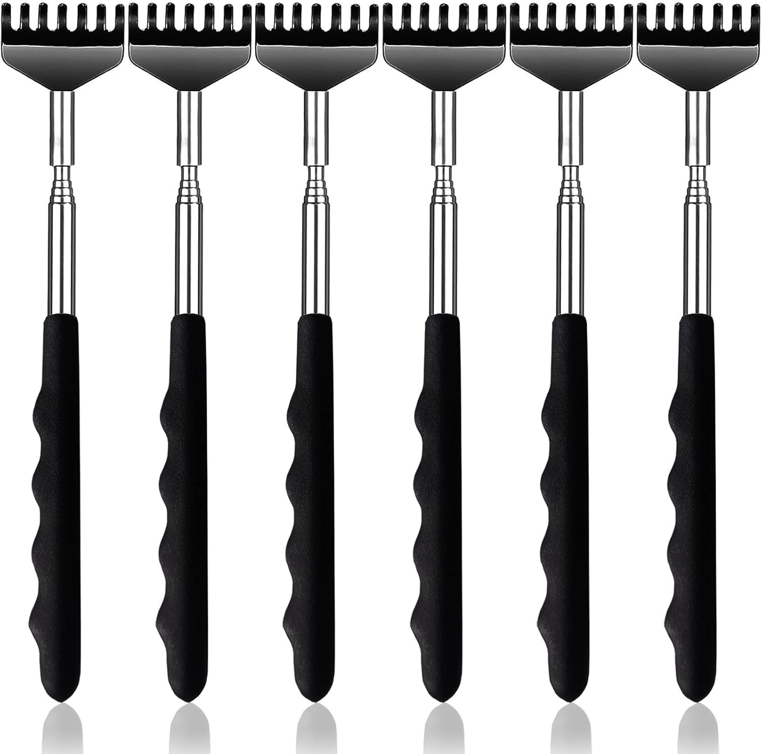 6 Pack Back Scratcher Extendable Metal Portable Back Scratcher for Men