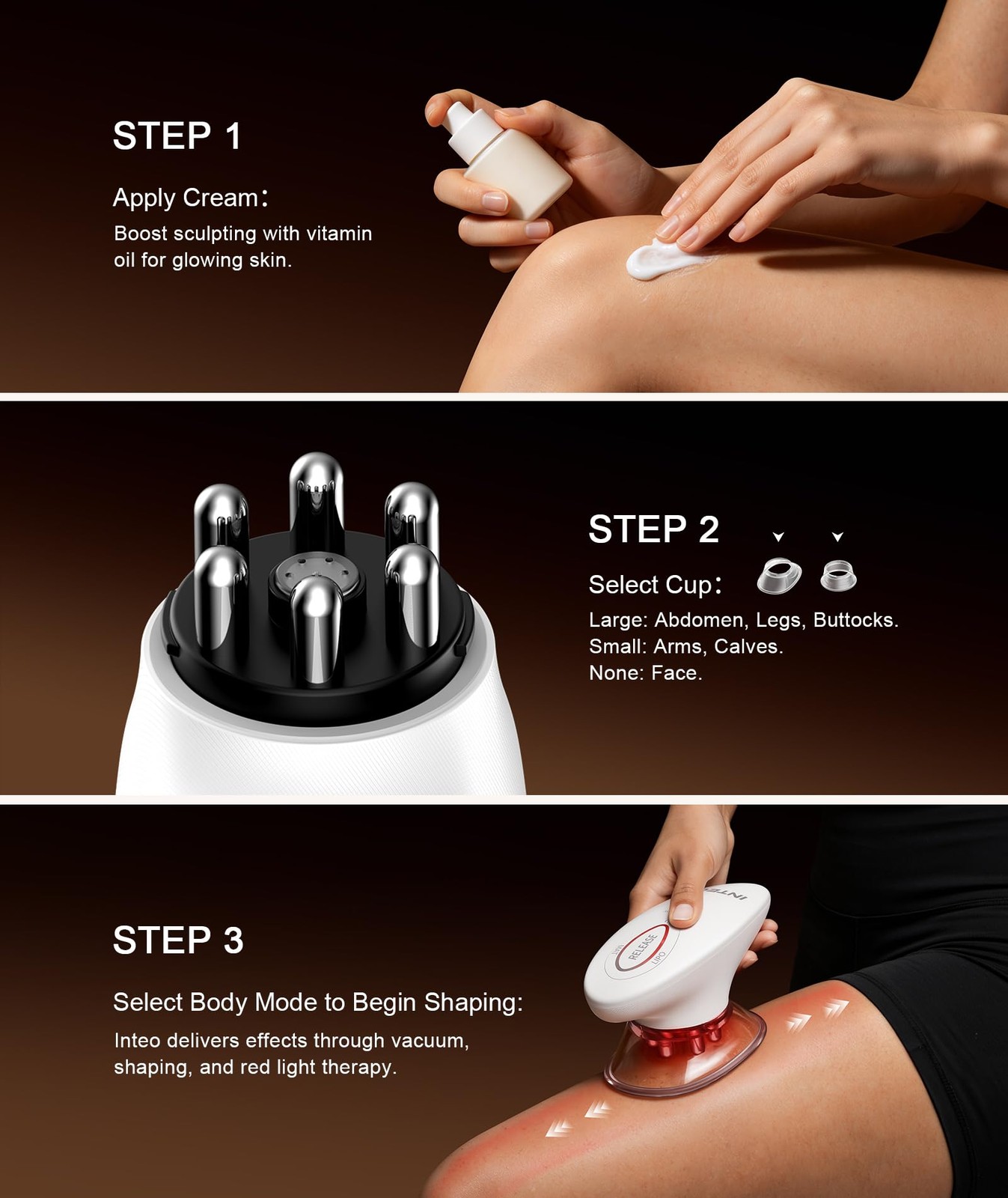 INTEO 3 in 1 Face & Body Sculpting Machine – Rechargeable Beauty Device for B…