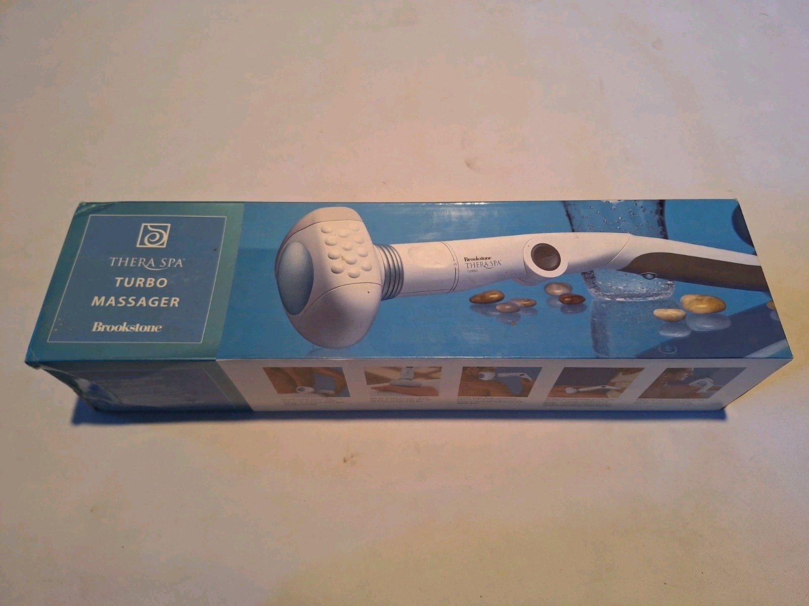 Brookstone Thera Spa Turbo Massage Wand Vibrating Rotating Corded White/Gray