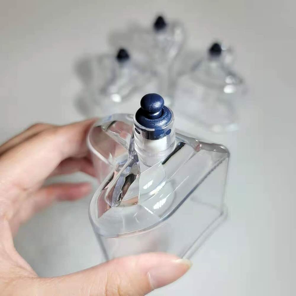 4 Pcs Love Heart Vacuum Cup Set Suction Device Cupping Massage Therapy Cans Jars