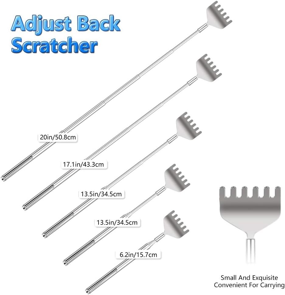 Portable Telescopic Back Scratchers – Stainless Steel 3-Pack for Every Occasion