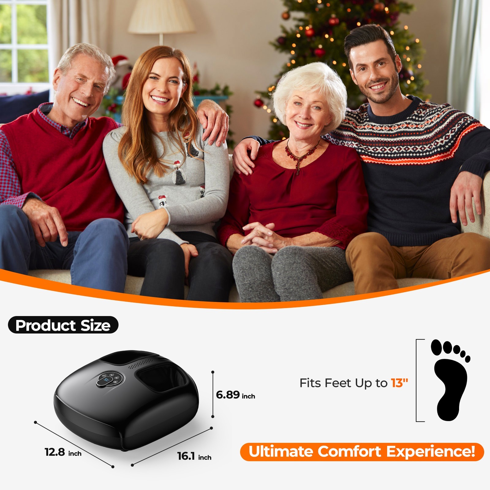 Foot Massager with Heat and Compression, Deep Kneading Shiatsu Foot Massager
