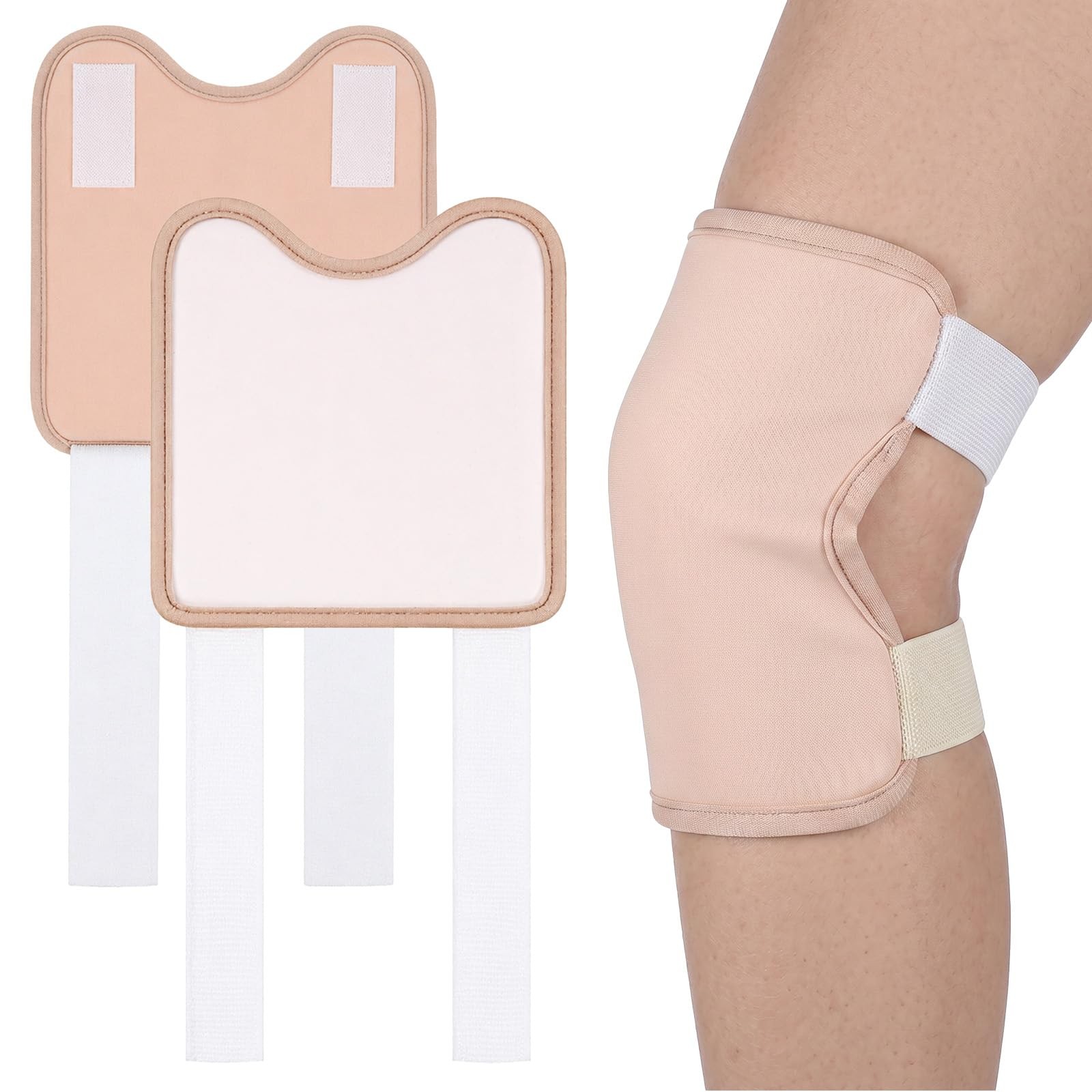 2 Pack Castor Oil Pack Wrap for Knee,Adjustable Castor Oil Knee Wrap Reusable…