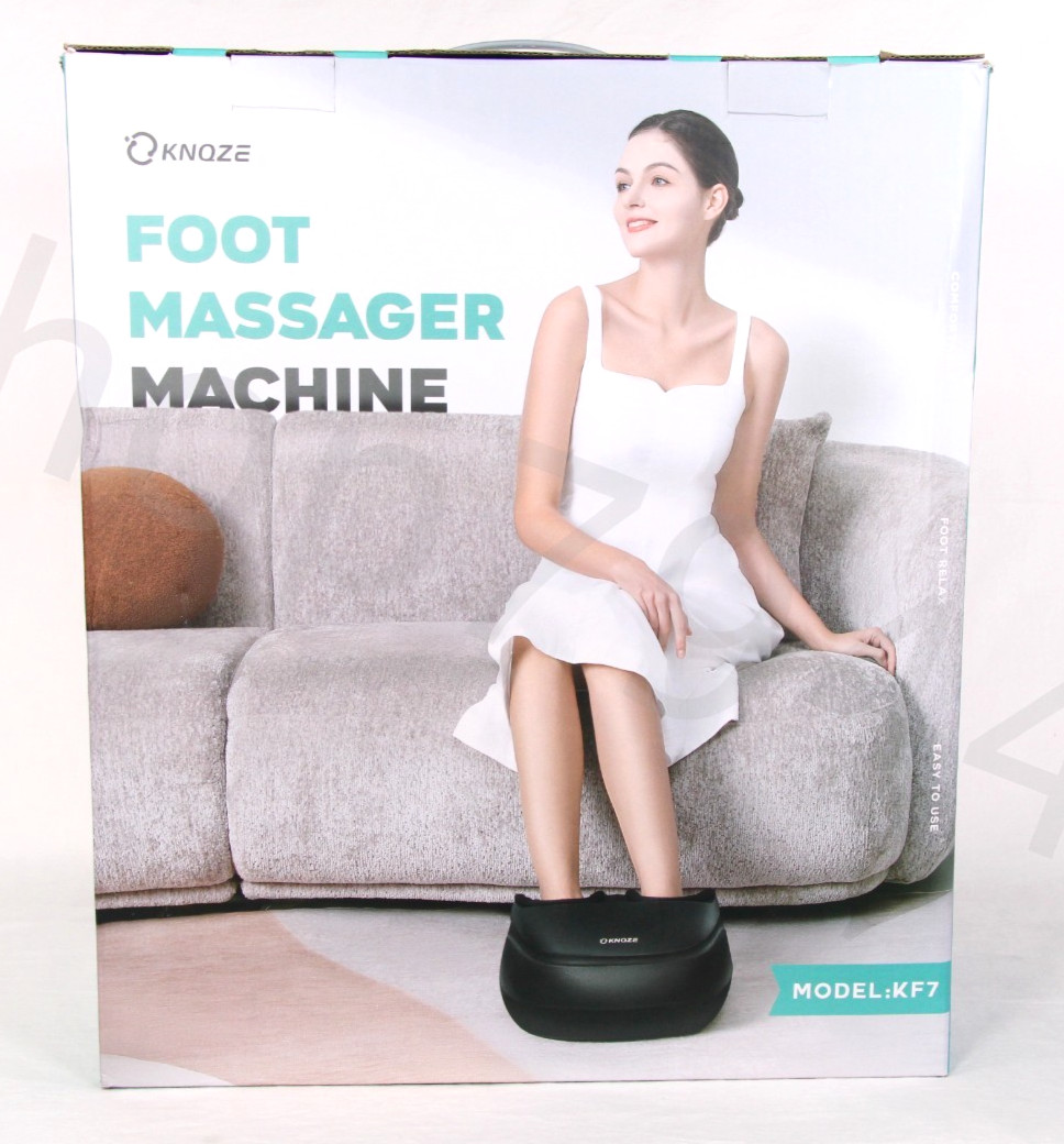 KNQZE Foot Massager Machine KF7 HEAT Kneading Air Pressure BLACK In Original Box