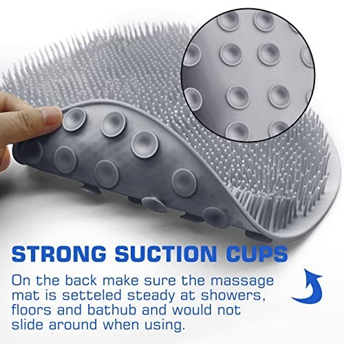 Shower Foot Scrubber Mat Back Washer Exfoliating Bath Wash Pad Wall Mounted Slip