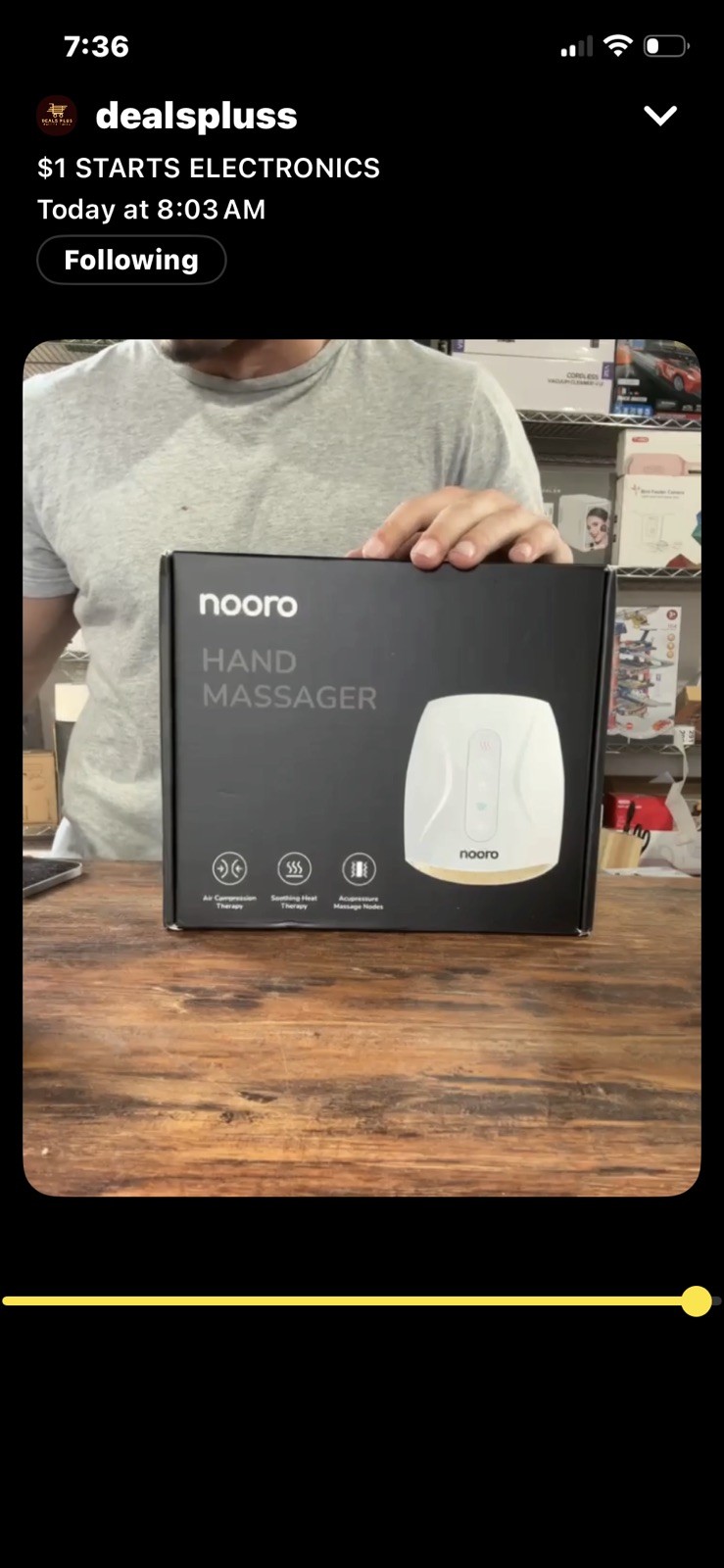 nooro Hand Massager White Air Compression Heat Therapy Acupressure Massage