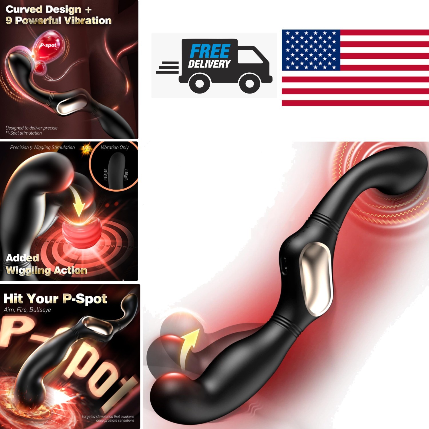 Upgraded Wiggling Vibrating Prostate Massager for Men and Women Couples
