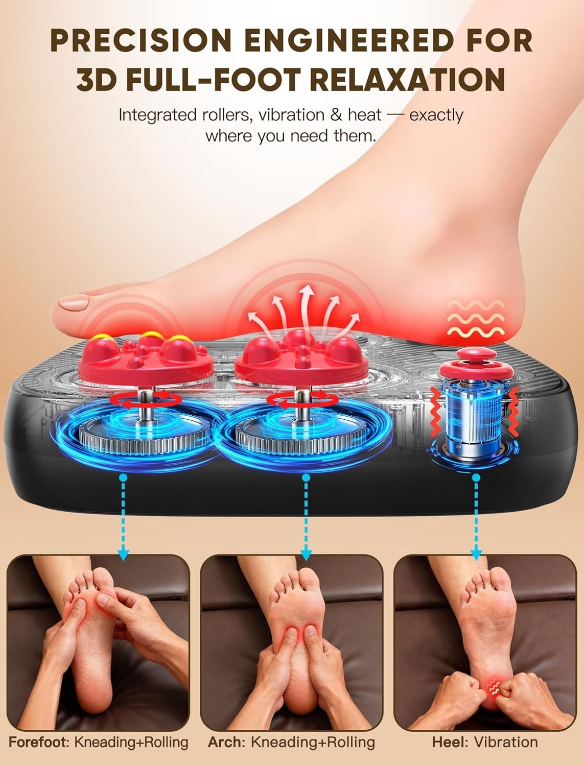 Power Legs Vibration Plate Foot Massager Platform with Rotating Acupressure Hea