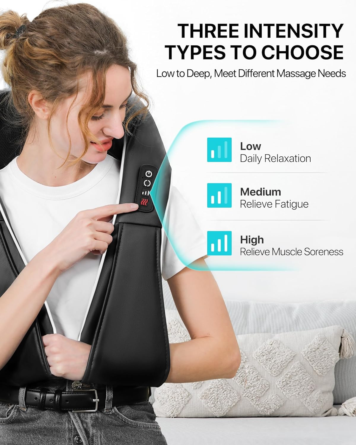 FSA HSA Eligible Neck Massager for Pain Relief Deep Tissue, 3D Kneading Shiatsu