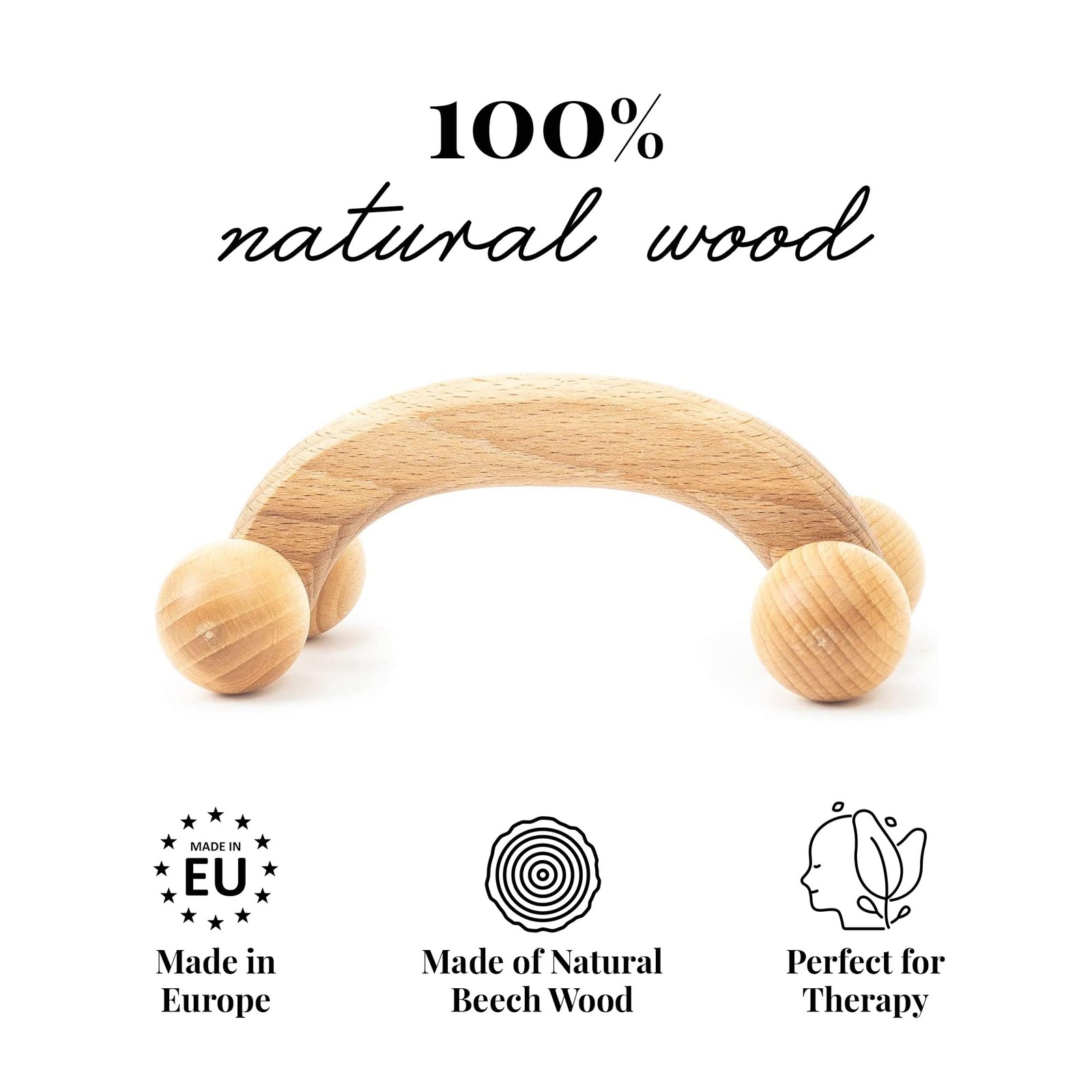 tuuli Accessories – Back Massager with Smooth Ball 1 Count (Pack of 1), Brown