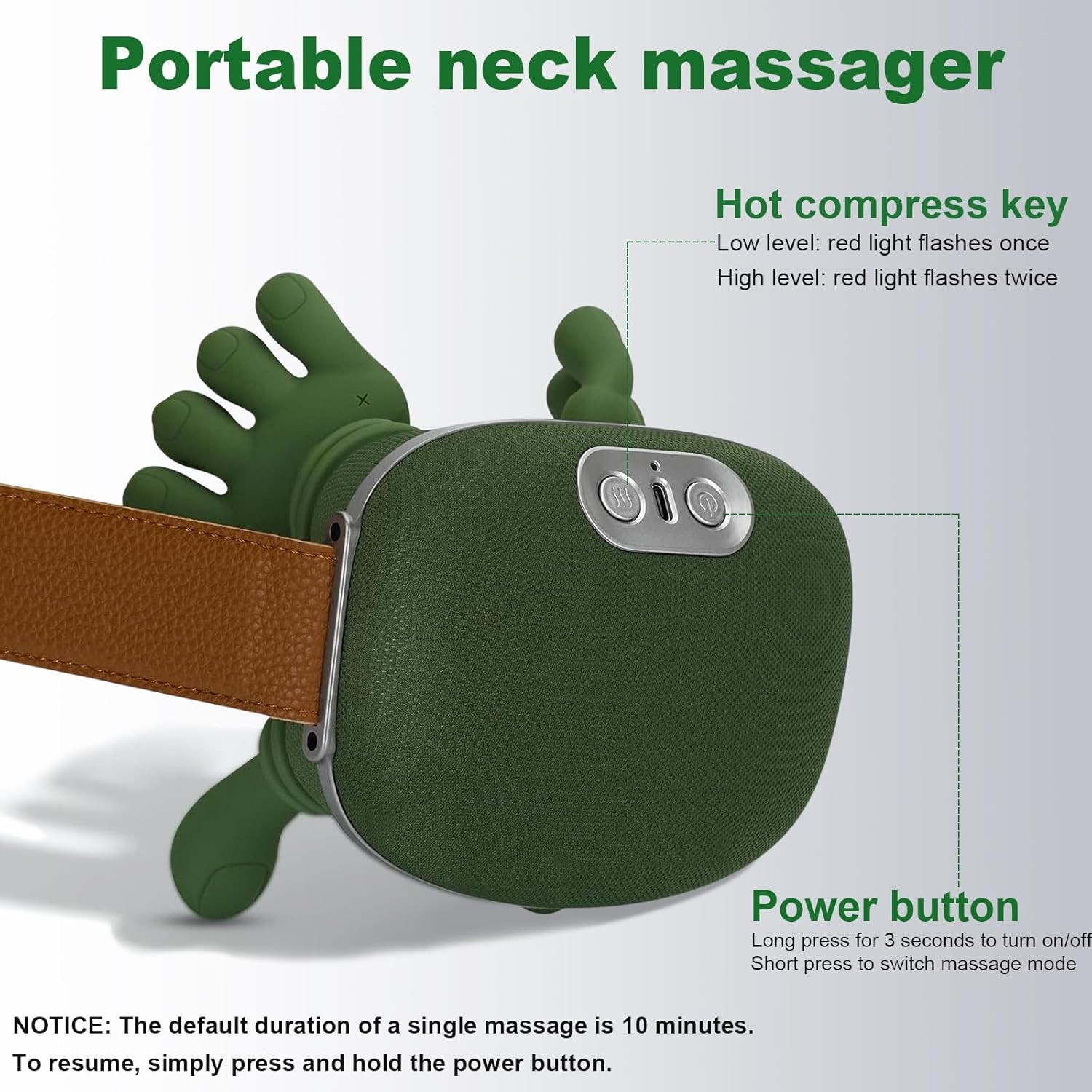 4D Neck Massager with Heat – Neck and Back Shiatsu Massager for Relieve Fatigue