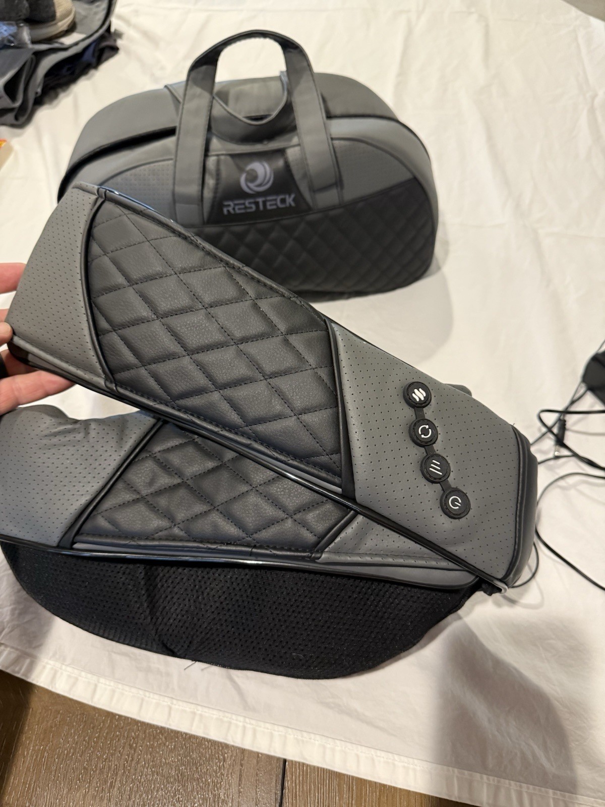 Resteck Shiatsu Massager for Neck and Back with Heat And Carry Bag Adjustable