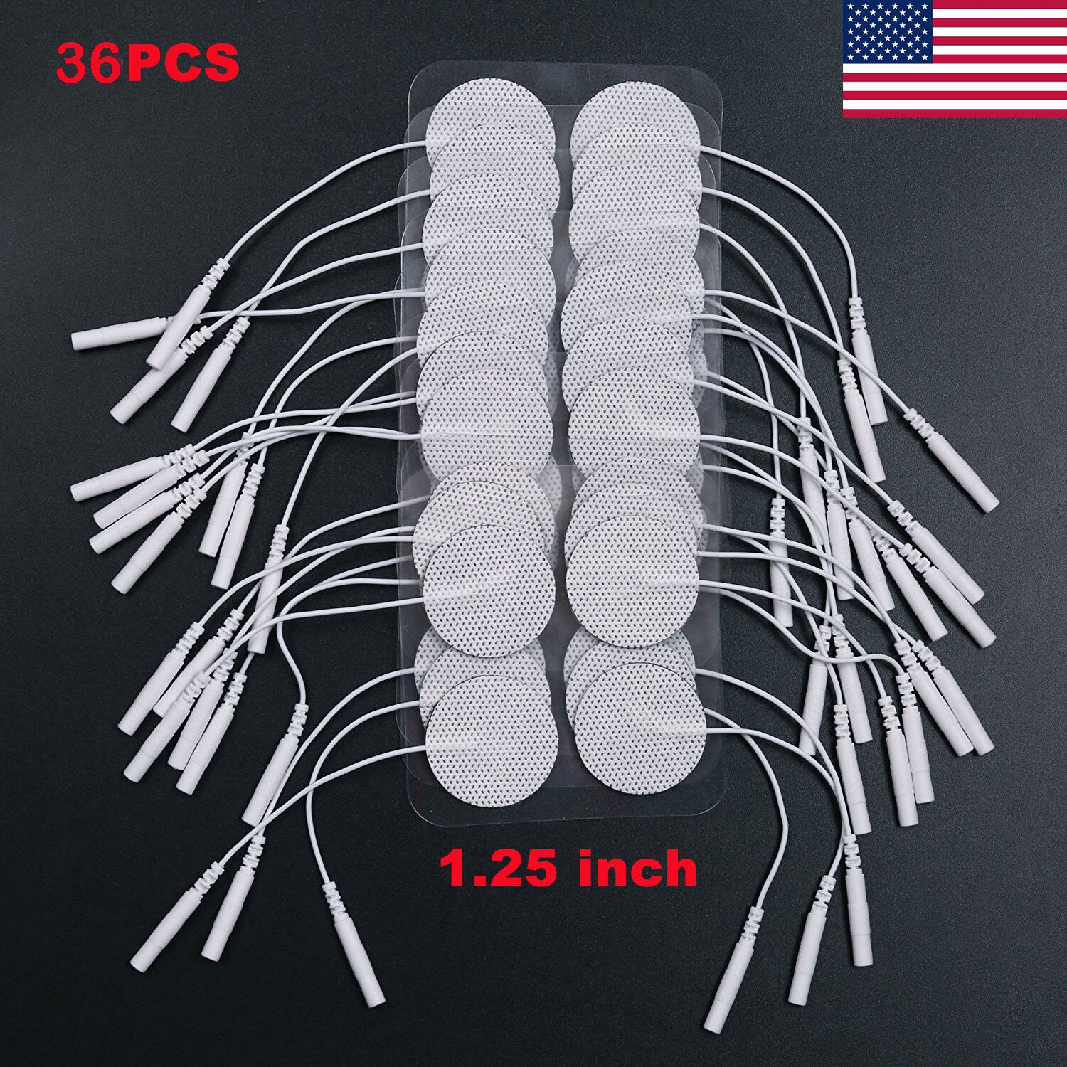 36Pcs(18Pairs) 1.25″ Round Electrode Pads Accessory For Relief Soreness Massager